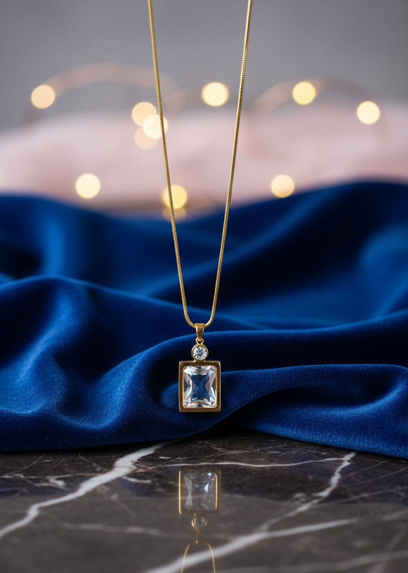 Crystal Grace Solitaire Pendant Necklace