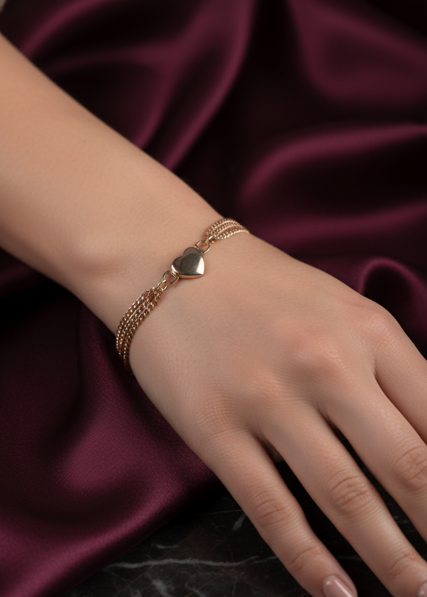 Golden Heart Chain Bracelet - Image 2