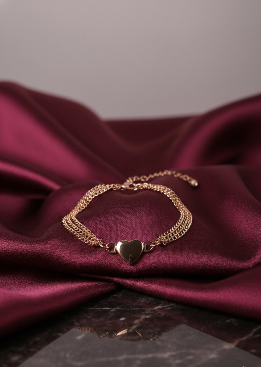 Golden Heart Chain Bracelet